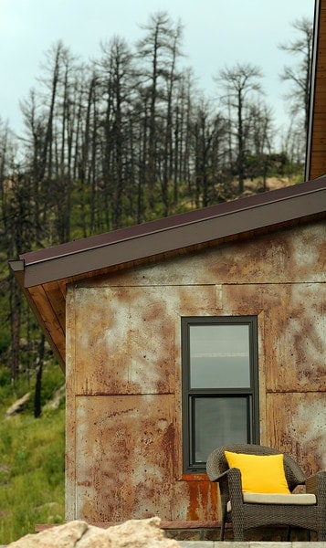 "David Cottrell and his wife Kristen Moeller have rebuilt their home following the forest fire in 2012. "